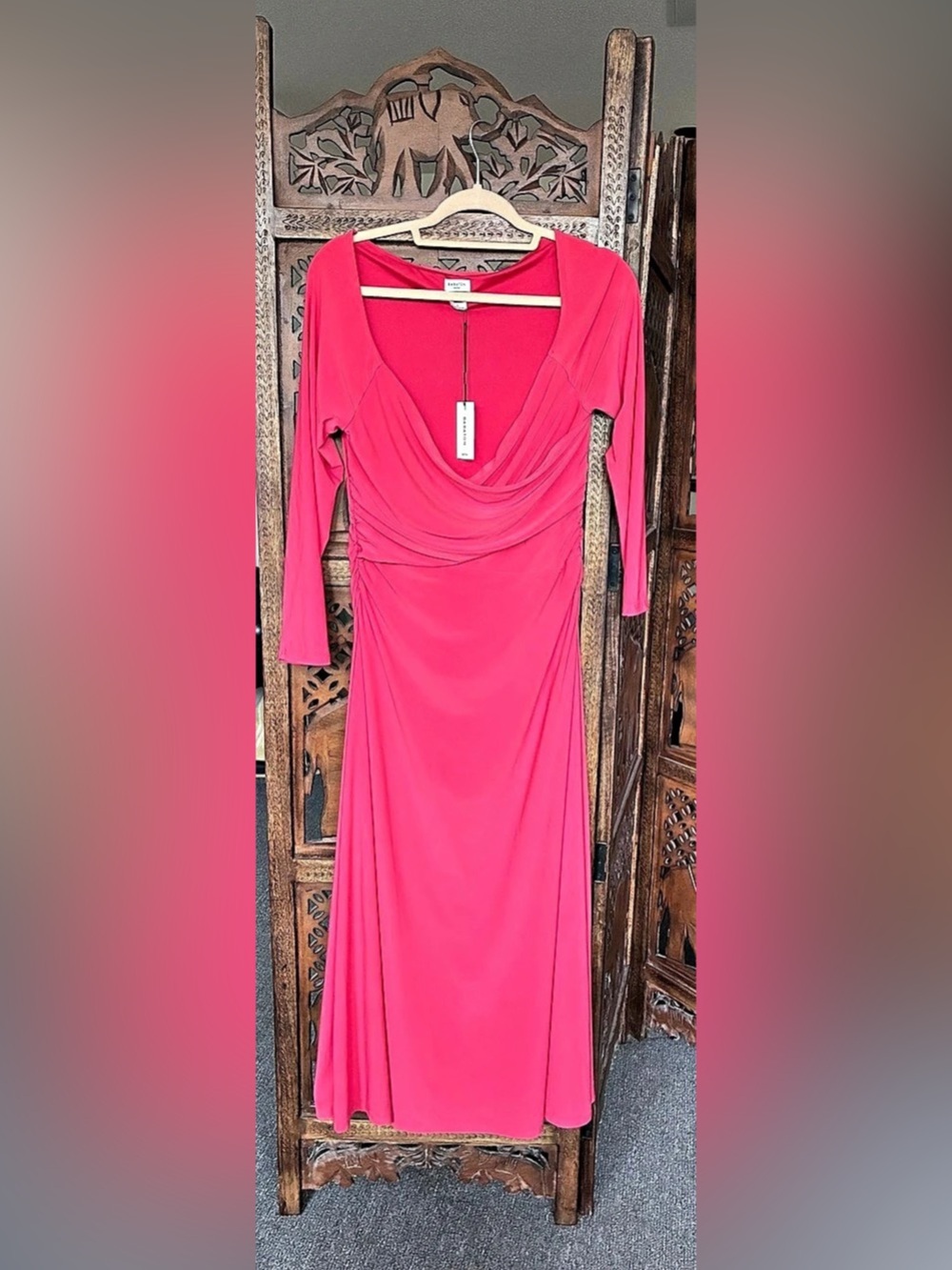 Aritzia Babaton title Dress Draped Maxi pink dress